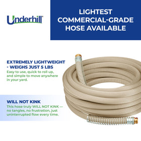 Underhill Featherweight EVO hose fabric exterior delivers durable, flexible performance.
