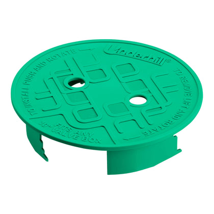 Underhill VersaLid round box lid, 10-inch green, universal fit keeps irrigation boxes tidy.