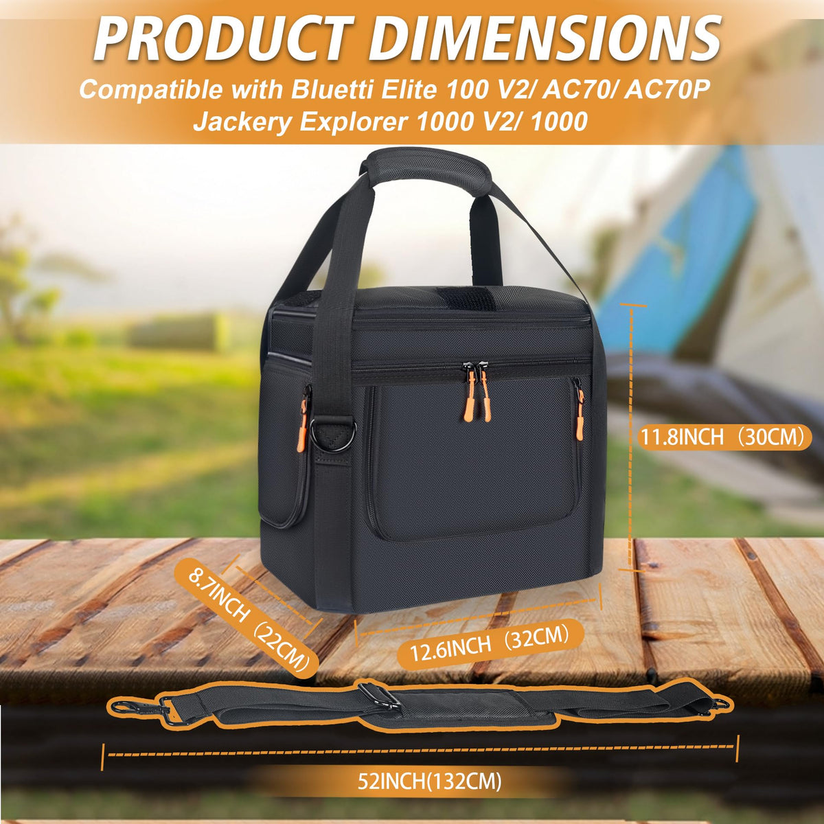 Undomip bag for Jackery Explorer 1000 V2 case guards the unit on outdoor trips