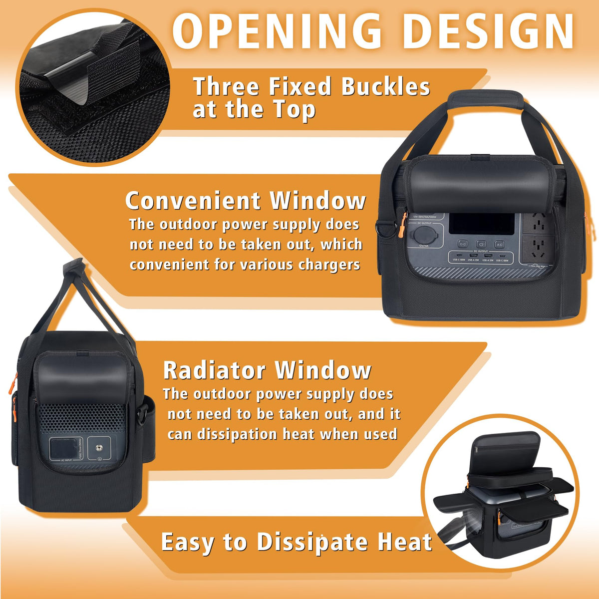 Undomip bag top pocket keeps charging cables organized and accessible