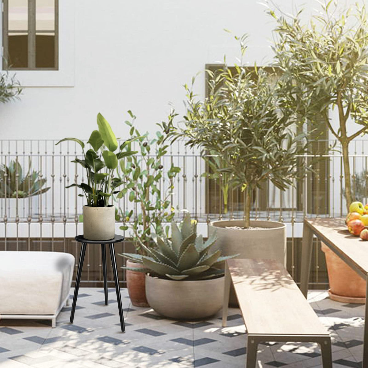 Uneedem multi-use stand doubles as a small table or stool.