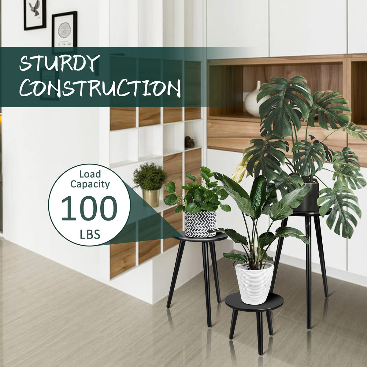Uneedem round-top plant holder fits multiple pot sizes with ease.