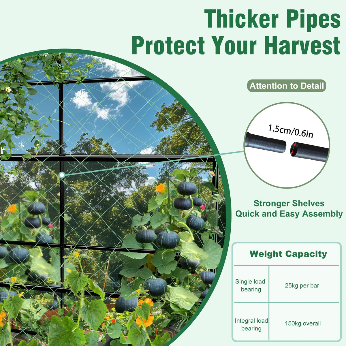 Unho 63-inch trellis arch base anchors securely into soil