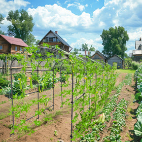 Unho 63-inch trellis arch flowers and vines growing vertically