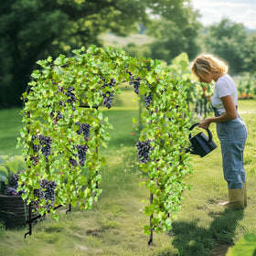 Unho 63-inch trellis arch in an outdoor garden setting