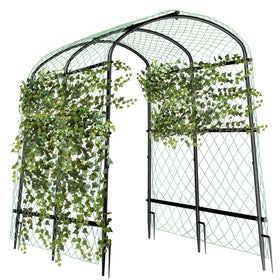 Unho 63-inch trellis arch top view supports climbing plants efficiently