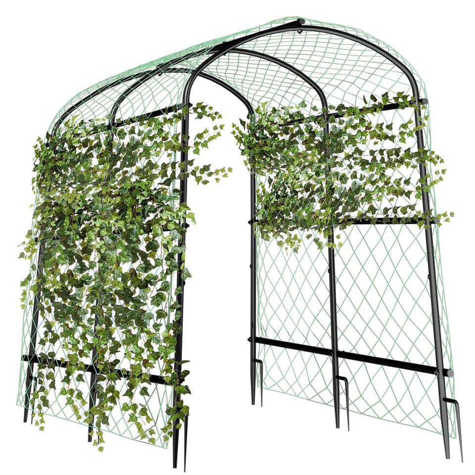Unho 63-inch trellis arch top view supports climbing plants efficiently