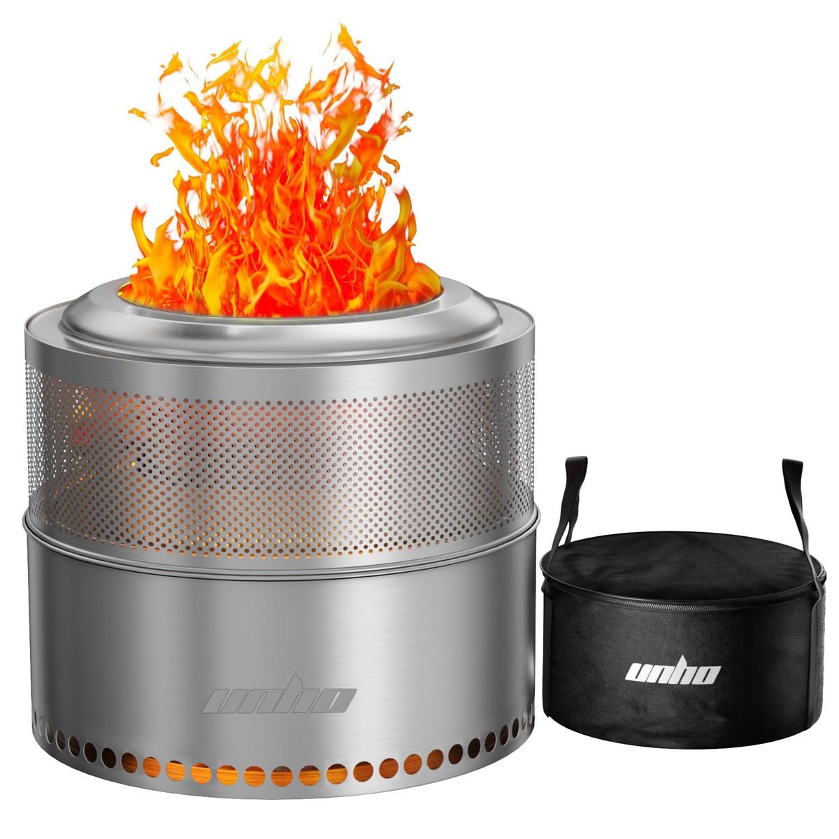 Unho smokeless firepit shows glowing embers for a cozy outdoor ambiance and comforting warmth.