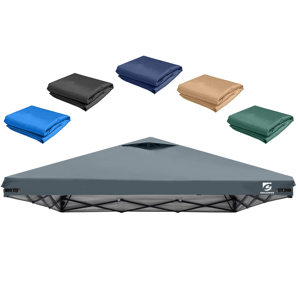 UNICAMPER 10x10 canopy top with aerial vent improves airflow under shade