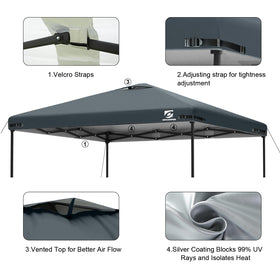 UNICAMPER 10x10 canopy top easy, tool-free installation