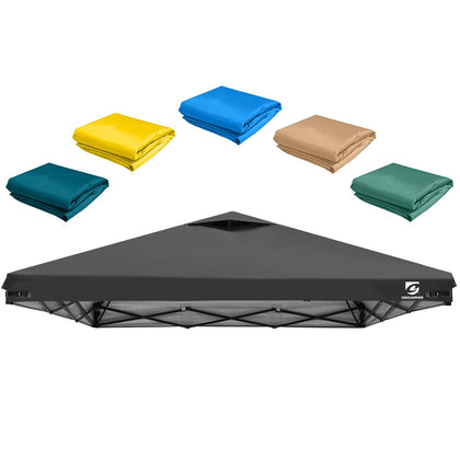 UNICAMPER 10x10 canopy top with vent for cooler shade outdoors.