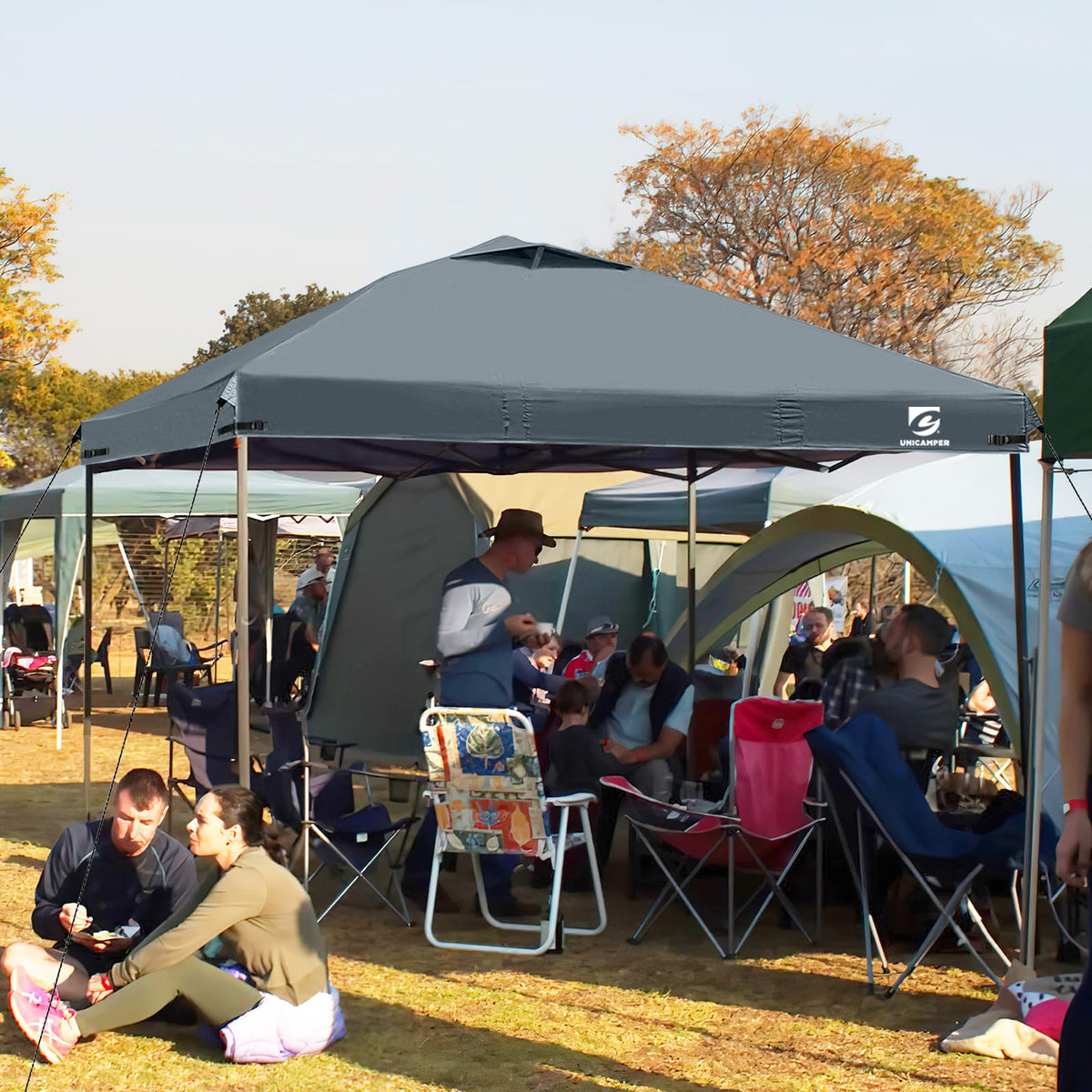 UNICAMPER canopy top waterproof fabric helps keep the shaded area dry