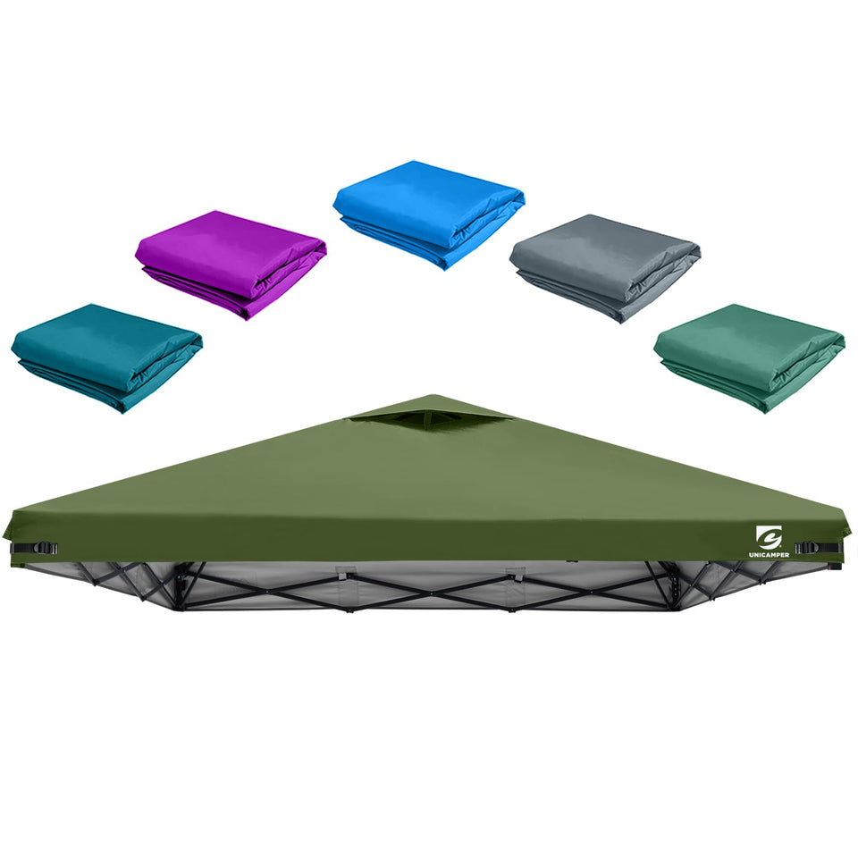 UNICAMPER 10x10 pop-up canopy top olive green provides shade replacement.