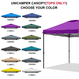 UNICAMPER 10x10 canopy top purple uses heavy-duty fabric for durable outdoor use