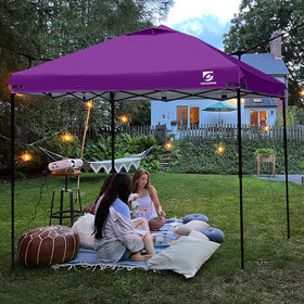 UNICAMPER 10x10 canopy top purple frame-fit guide helps verify frame compatibility