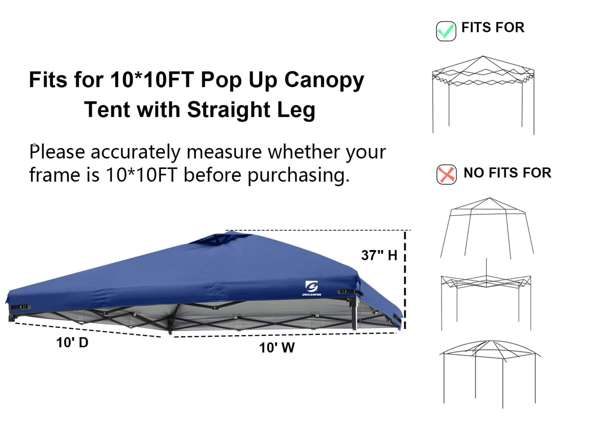 UNICAMPER canopy top with air vent improves airflow and stability.