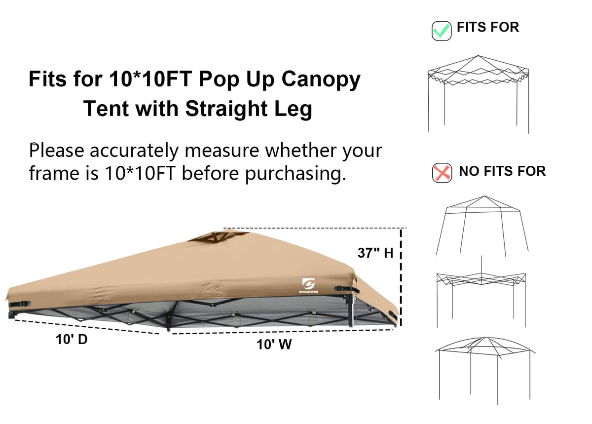 UNICAMPER corner vent and tension straps for secure fit.