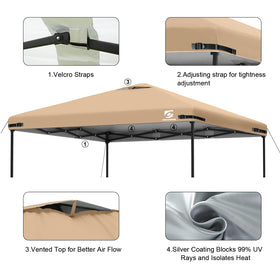 UNICAMPER heavy-duty waterproof fabric with sealed seams for rain protection.
