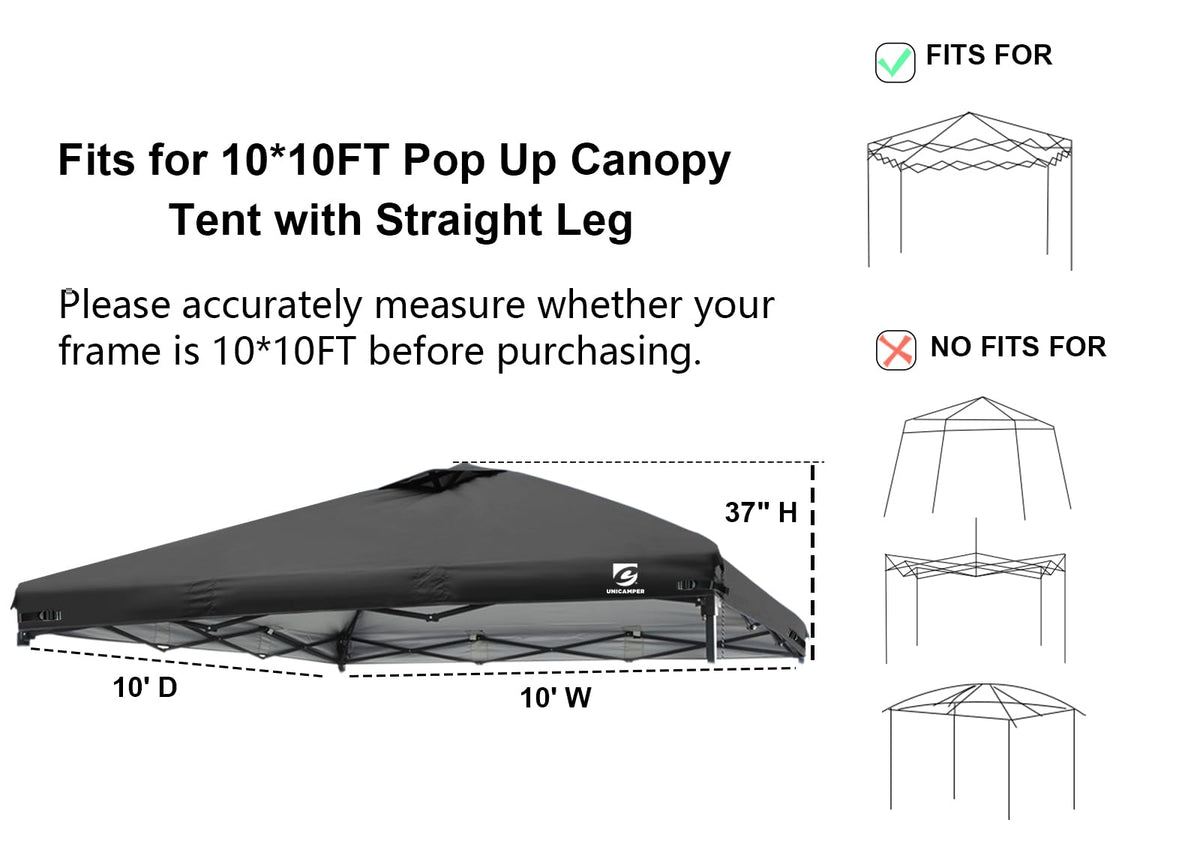 UNICAMPER waterproof canopy top protects gear during wet weather.