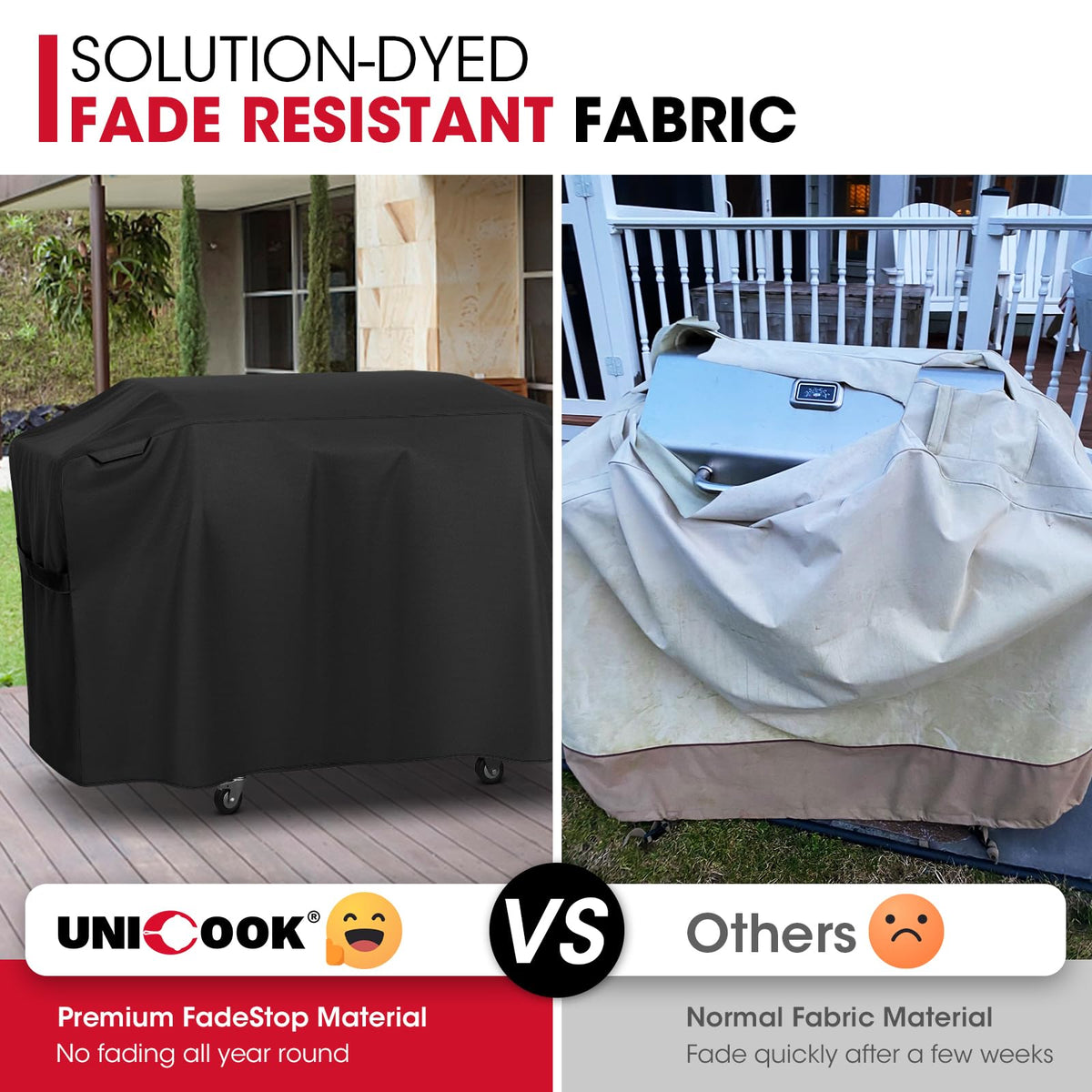 Unicook 70 inch griddle cover waterproof sealed seams protects grill in storms