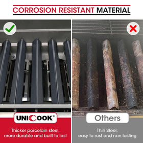 Unicook 7620 flavorizer bar even heat distribution across grill surface.
