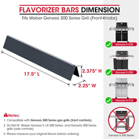 Unicook 7620 flavorizer bar side view shows durable porcelain steel construction.