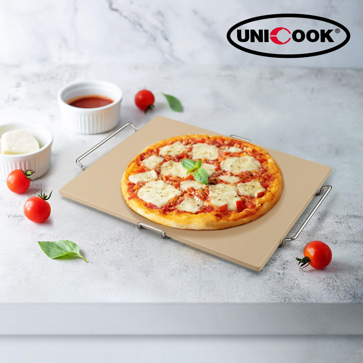 Unicook stone complements home baking with versatile uses for bread and cookies.