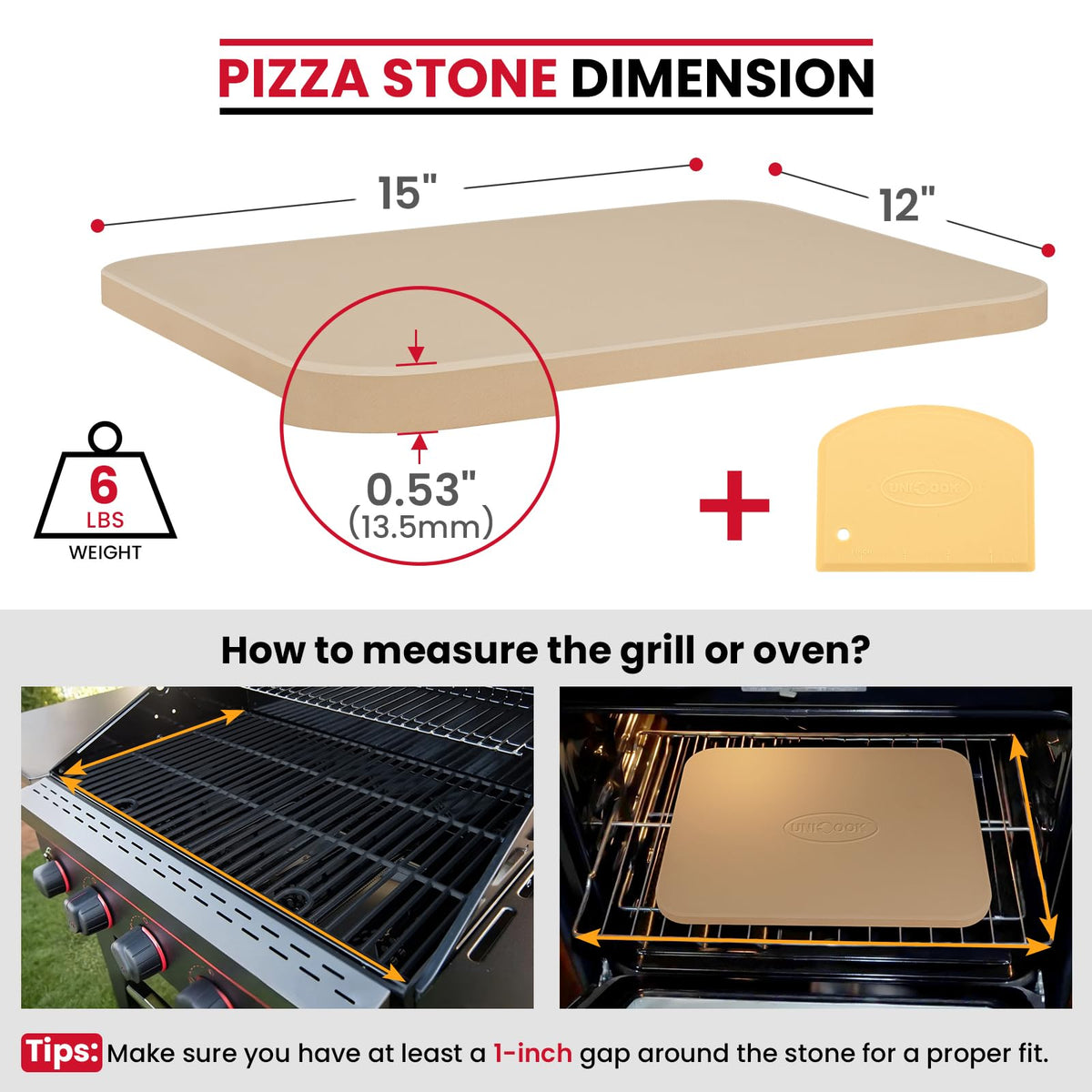 Unicook cordierite pizza stone distributes heat evenly across a large pizza.