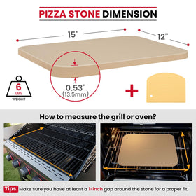 Unicook cordierite pizza stone distributes heat evenly across a large pizza.