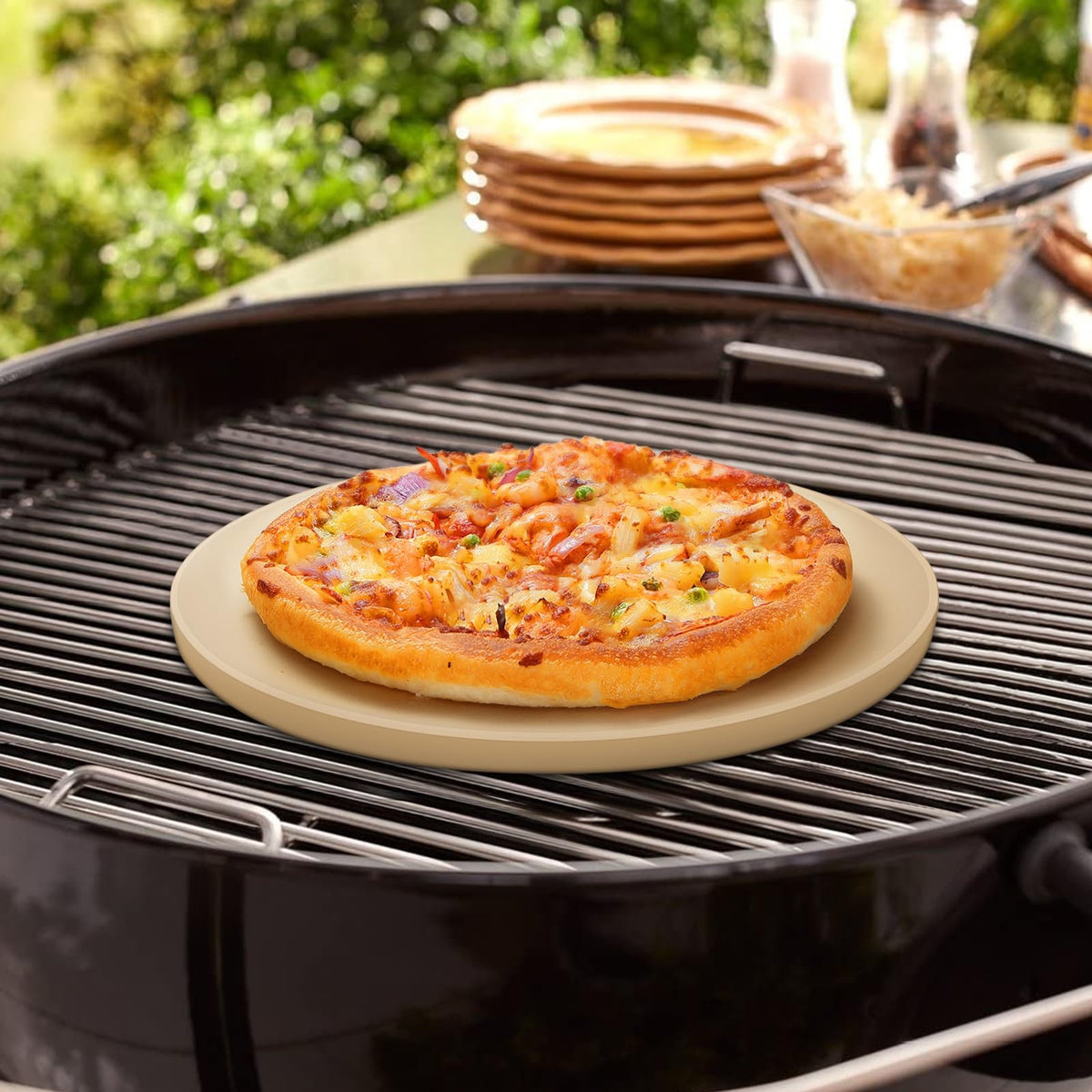 Unicook durable cordierite baking stone withstands high-heat cooking