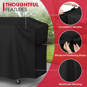 Easy-clean surface lets you rinse away grease after cooking.