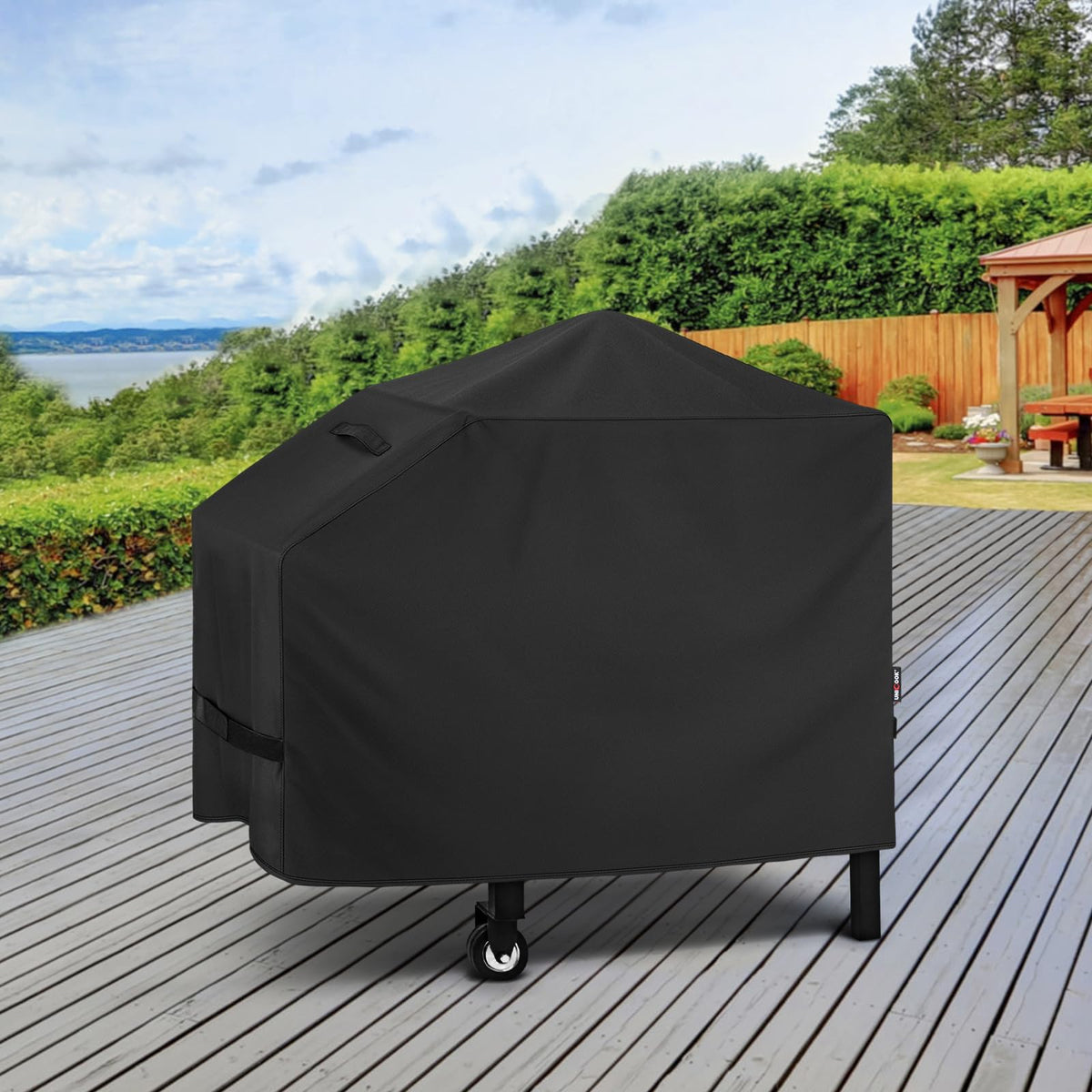 Unicook griddle cover adjustable straps keep it secure on windy days