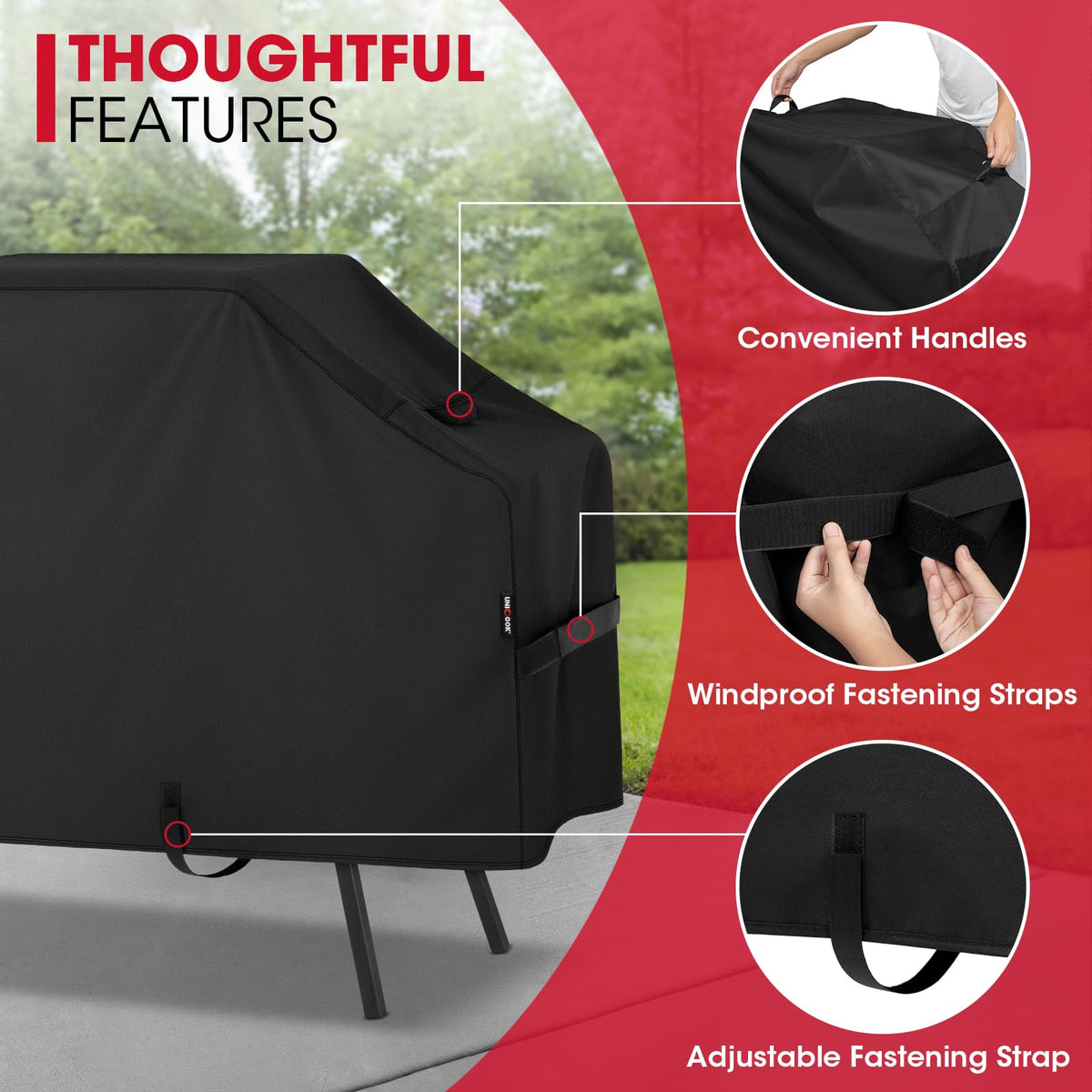 Unicook Griddle Cover easy-care design dries quickly after weather exposure.