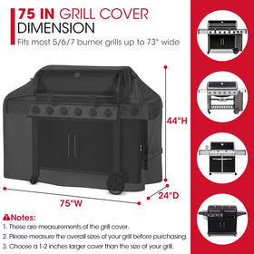 Unicook grill cover 75-inch side view shields against wind and dust