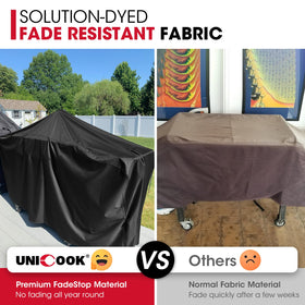 Unicook waterproof fabric highlights year-round protection against rain and sun.
