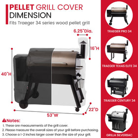Unicook waterproof fade-resist fabric shields the grill from weather and UV rays.