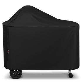 Unicook grill cover for Weber Performer Deluxe 22in shields against sun and rain, preserving finish.