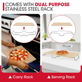 Unicook stone absorbs moisture to help achieve crispy, golden crust edges.