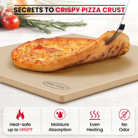 Unicook stone is versatile for pizza, bread, and cookies in one bake.