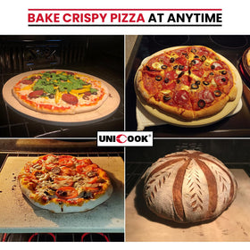 Unicook oven and grill versatility for pizza, bread, and cookies