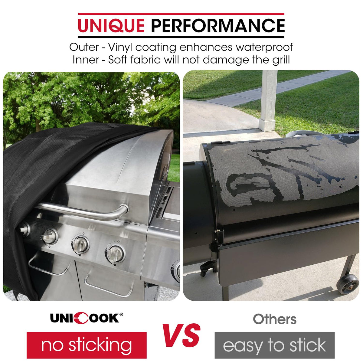 No-sticking interior of Unicook cover prevents scratches during handling and cleaning.