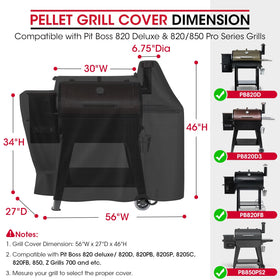 Unicook cover with waterproof textured vinyl shields outdoors during rain.