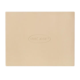 Unicook pizza stone in an oven, rectangular 15x12, suitable for crispy crust.