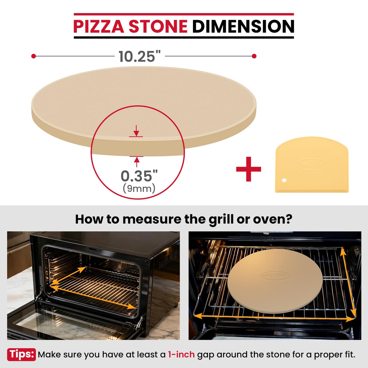 Unicook small pizza stone on grill illustrating versatile oven and grill use.