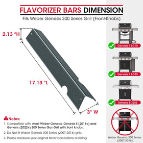 Porcelain heat shields protect Weber Genesis II LX 300 burners during grilling