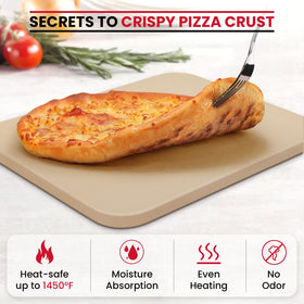 Unicook porous surface absorbs moisture for golden crisp crust.