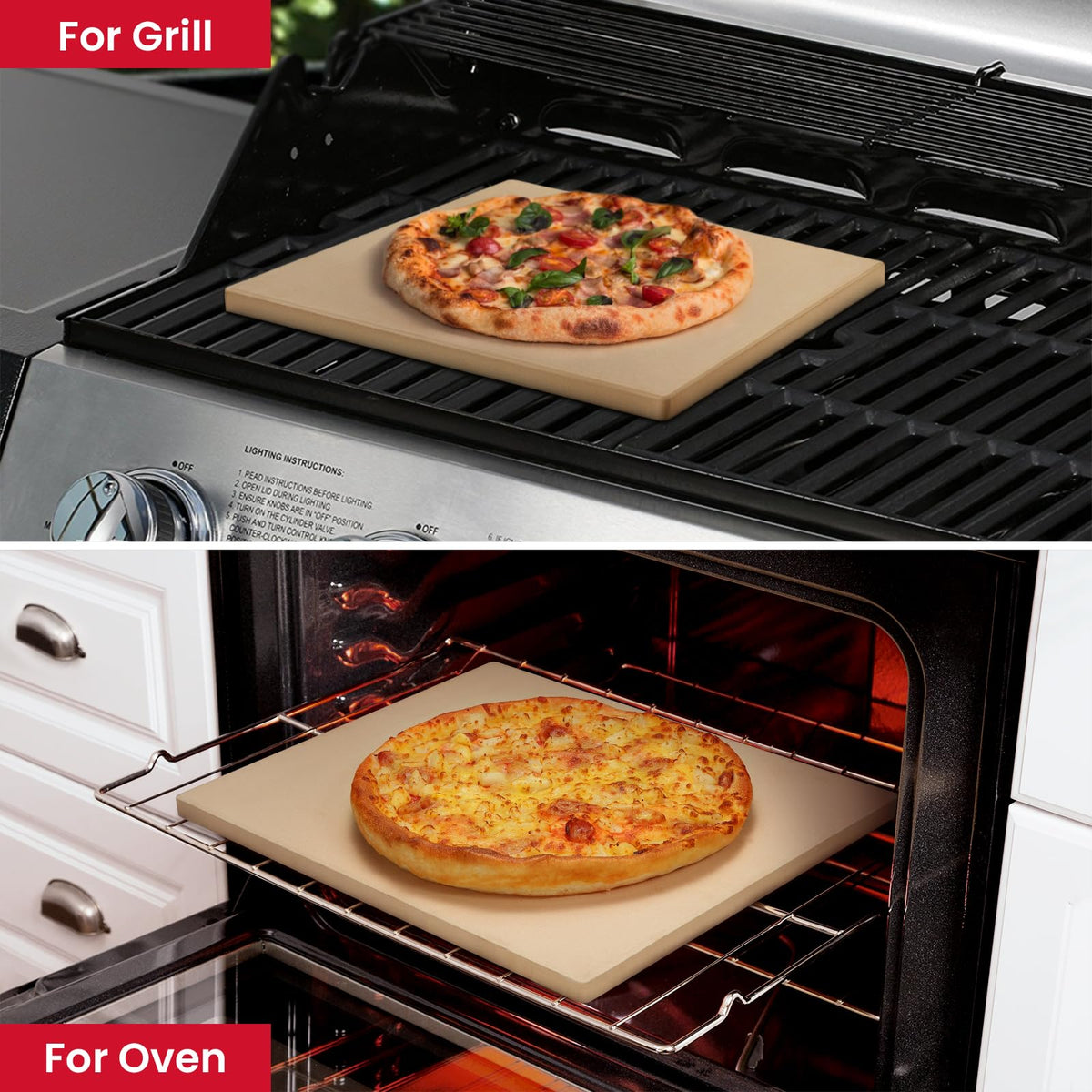 Unicook rectangular baking stone distributes heat uniformly for bread and pizzas.