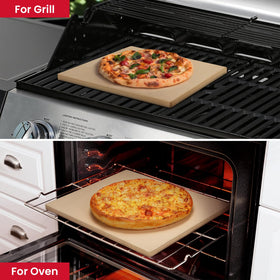 Unicook rectangular baking stone distributes heat uniformly for bread and pizzas.
