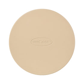 Unicook small pizza stone in oven showcasing even heat for crispy crust.