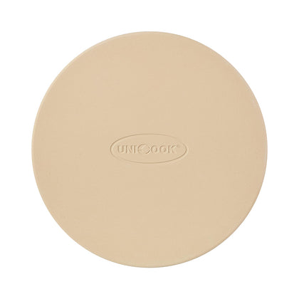 Unicook small pizza stone in oven showcasing even heat for crispy crust.